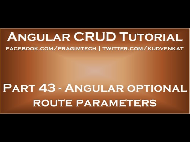 Angular optional route parameters
