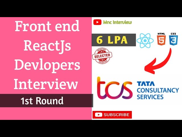 Tcs front end developer interview fresher 2023 | react js interview question | javascript interview