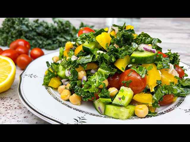 Mediterranean chickpeas salad. Easy and tasty salad recipe!