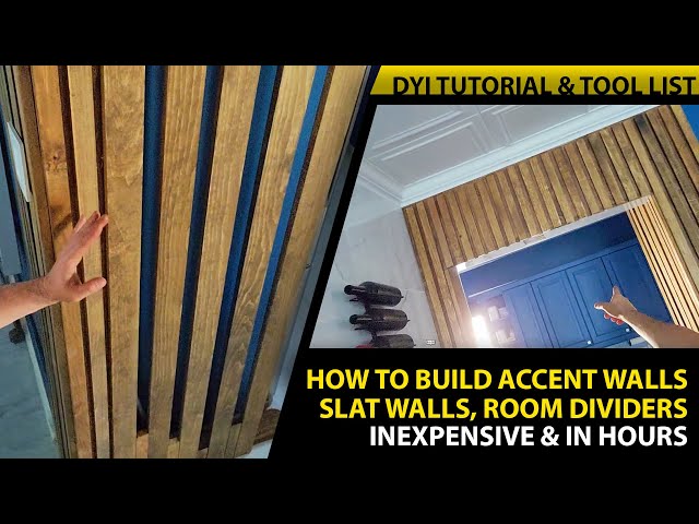 One Day DYI Slatted Wall Tutorial - How to Build Accent Walls on Budget or Create Room Divider Walls