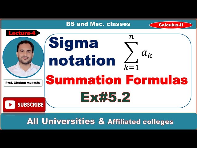 Sigma notation | Thoams calculus exercies 5.2 |find the sum using summation formulas | Lec-4