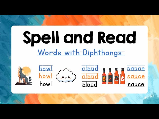 Spelling for Kids with Reading Practice | Words with Diphthongs | Lesson 28