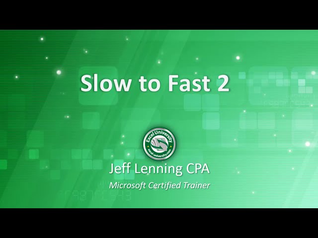 Slow to Fast 2