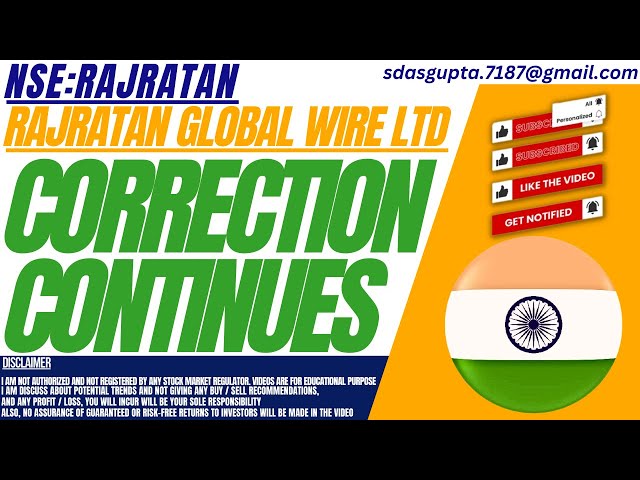 CORRECTION CONTINUES : RAJRATAN STOCK ANALYSIS | RAJRATAN GLOBAL WIRE SHARE