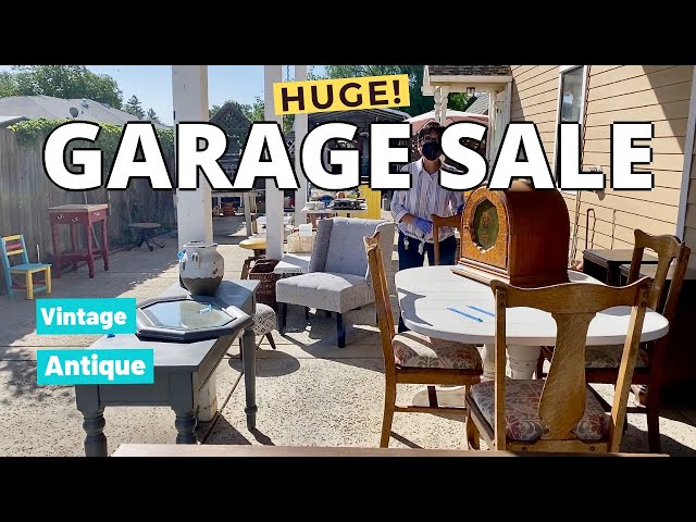 HUGE GARAGE SALE || Vintage & Antique || yard sale || thrift with me || YouTube