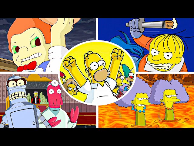 The Simpsons Game - All Bosses Fight Gameplay