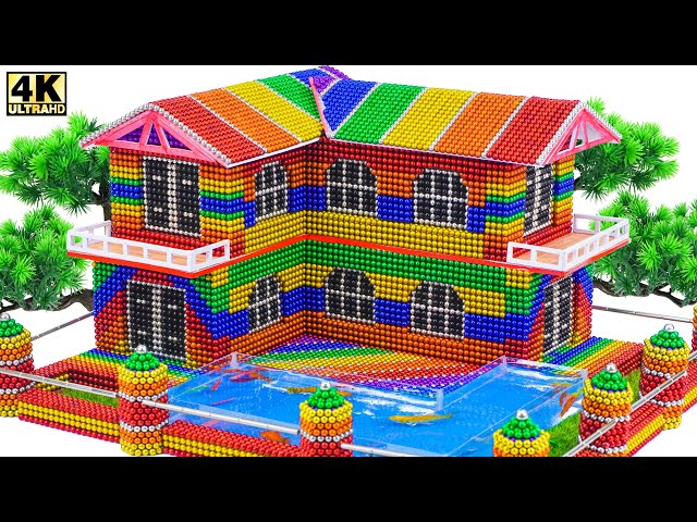 Magnet Challenge How To Build Beautiful Villa And Swimming Pools With ASMR Magnetic Balls