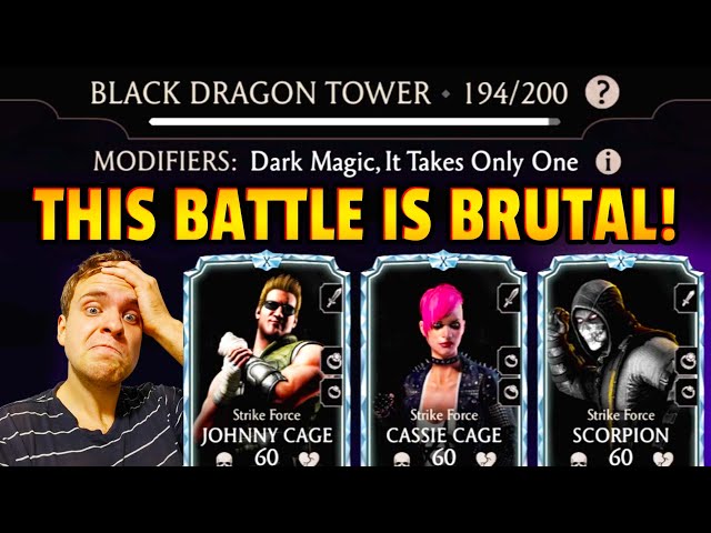 MK Mobile. Fatal Black Dragon Tower 194 Was INSANE! Spec Ops Team and Dark Magic = PAIN!