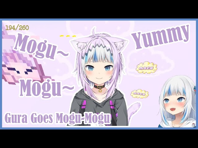 Gura Goes Okayu's Mogu-mogu while playing Smol Ame The Game [Hololive EN]