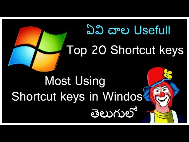 Pc Shortcut keys in telugu