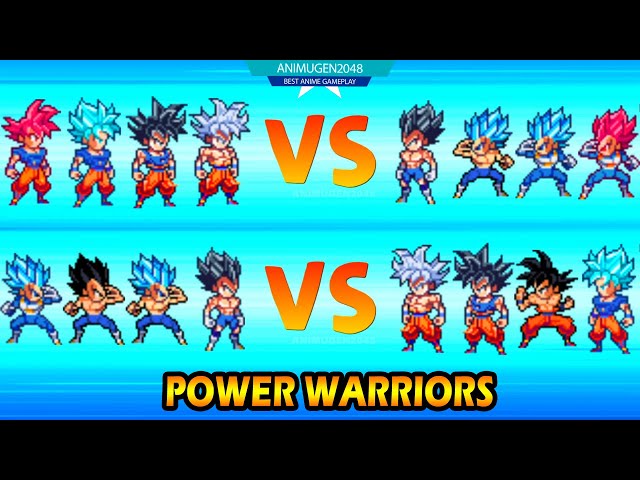 All Transformation 4 GOKU vs 4 VEGETA | Power Warriors 10.5 Gameplay Part 1 | Animugen2048
