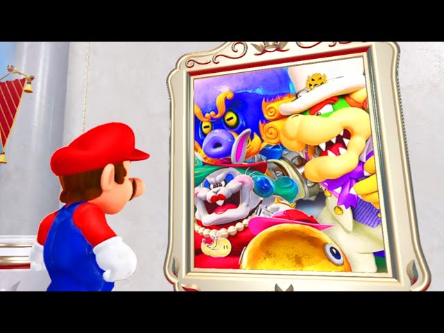 What happens when Mario enters the Boss Painting in Super Mario Odyssey?
