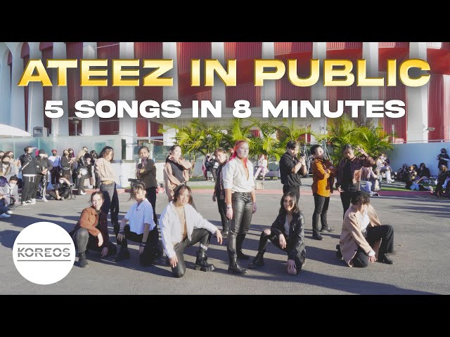 [KPOP IN PUBLIC | ONE TAKE] 5 Songs in 8 Minutes at ATEEZ Concert in LA | Dance Cover 댄스커버 | Koreos