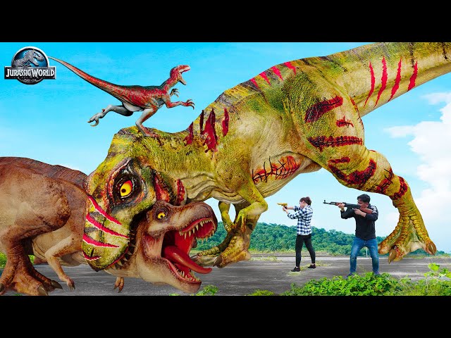Best Dinosaur T-rex Attack | Lost In Jurassic World 4 | T-rex chase | Dinosaur Movie | Ms. Sandy