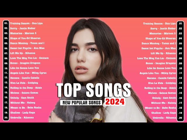 Top Hits 2024 - Clean Pop Playlist 2024 - Taylor Swift, Justin Bieber, Ed Sheeran