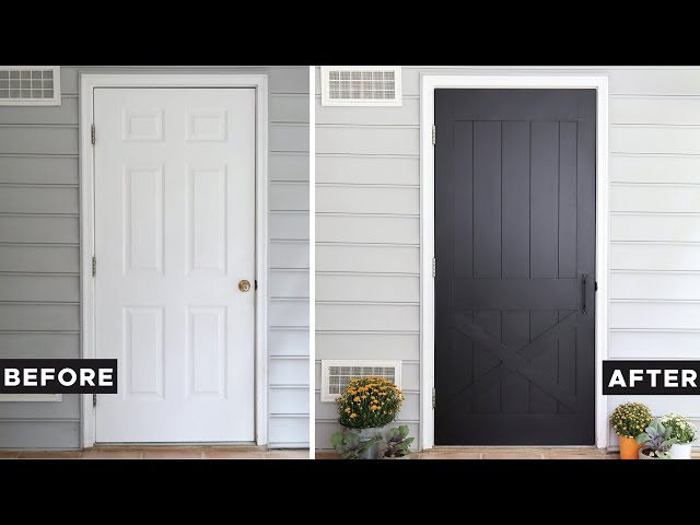 DIY Faux Barn Door | DIY Door Makeover