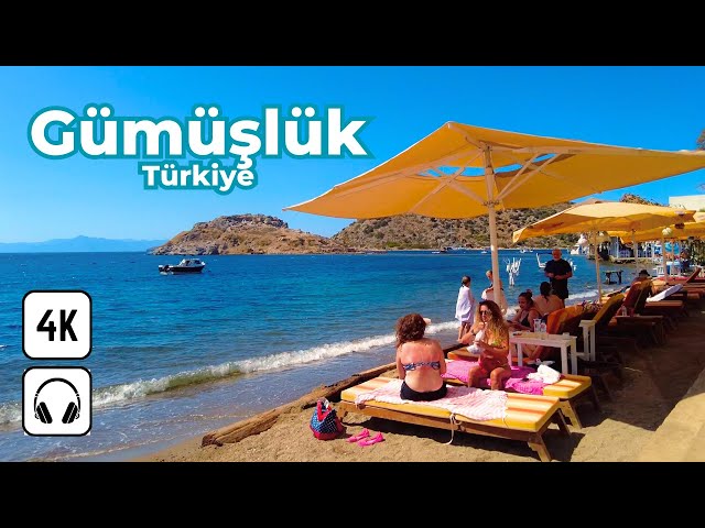 GÜMÜŞLÜK - Türkiye 🇹🇷 4K Walking Tour | Charming Walking Tour of Bodrum's Hidden Gem at the beach
