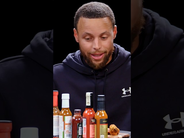 Can Stephen Curry Conquer the Hot Ones Challenge? 👀 | #shorts