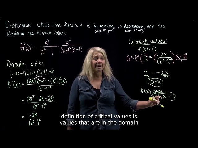 Describe Function Behavior Using f and f' - Rational Function