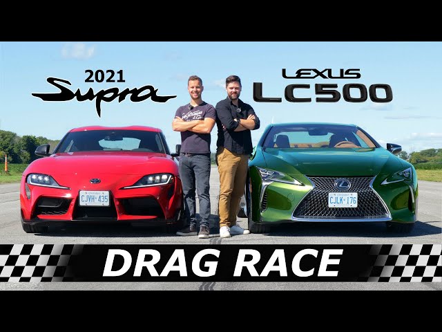 2021 Lexus LC500 vs Toyota Supra // DRAG & ROLL RACE