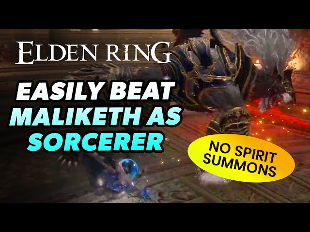 Elden Ring - How to Beat Beast Clergyman & Maliketh & MALIKETH as Sorcerer Solo/No Spirit Ashes