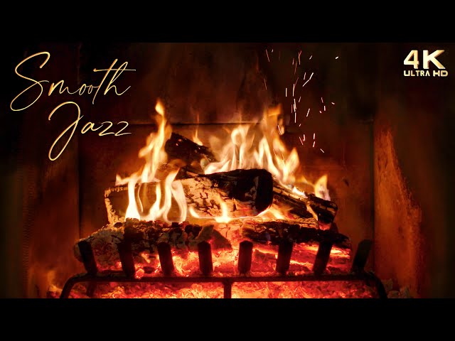 Crackling Fireplace & Jazz Music Ambience ~ Romantic Smooth Jazz Fireplace Ambience