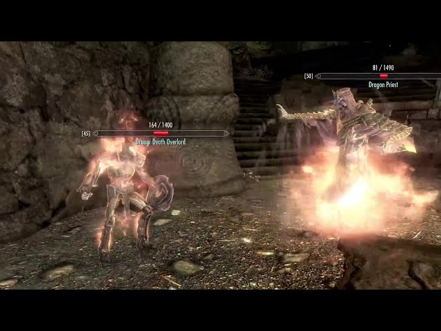 Skyrim Battles - Draugr Death Overlord vs. Red Eagle, Forsworn Briarheart, Dragon Priest, and more