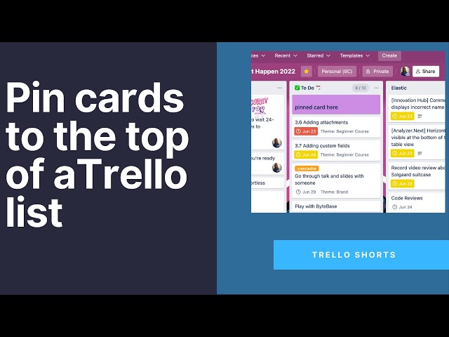 Pinning a Card To Top of List in Trello