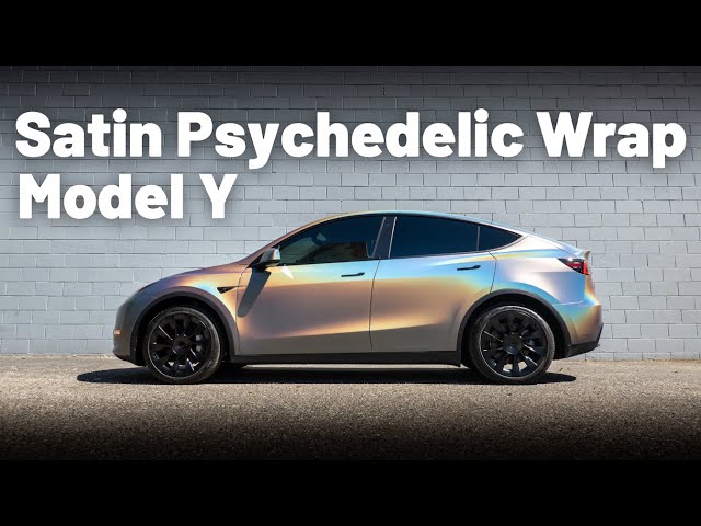 Satin Psychedelic Wrap - Tesla Model Y - 3M 2080 Vinyl Wrap