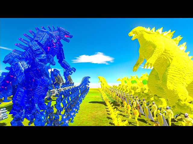 Team Dark Blue + Mechagodzilla vs Godzilla + Yellow Team - ARBS
