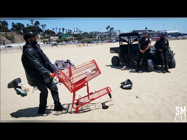 Police Clean-up Homeless Encampments at Santa Monica Beach