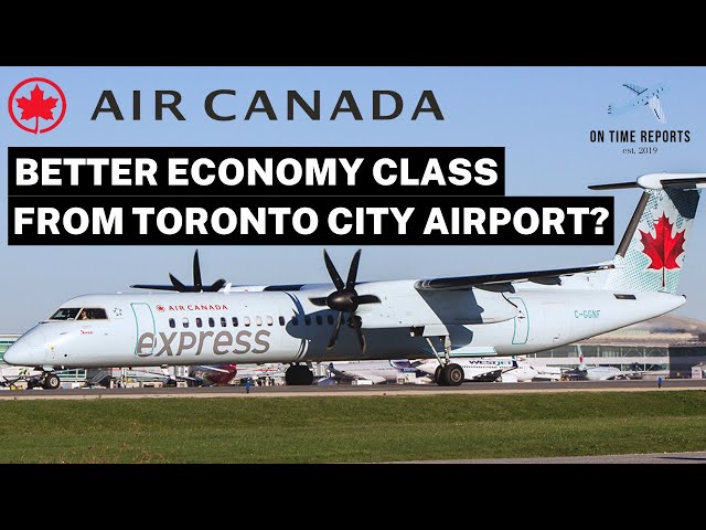 AMAZING SUNSET TAKEOFF VIEWS! Air Canada Toronto City Airport to Montreal Dash 8-400 TRIP REPORT
