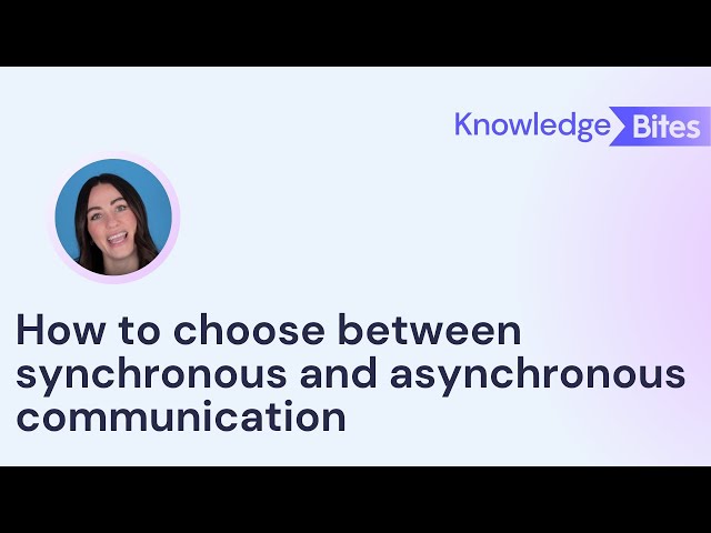 How to choose between synchronous and asynchronous communication