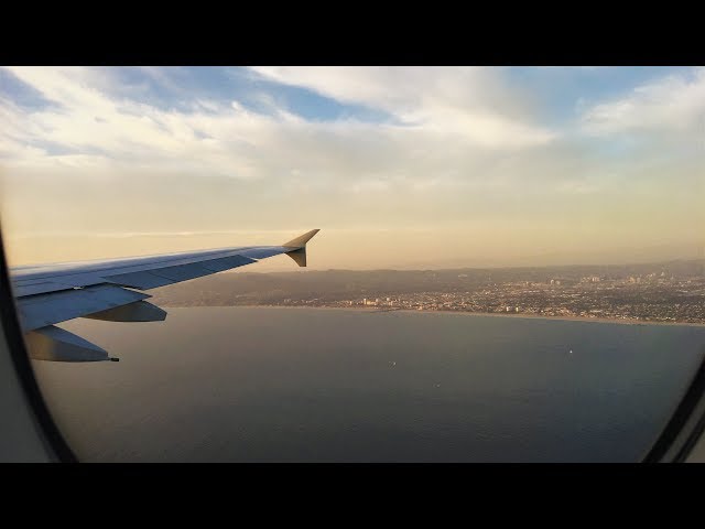 AIR FRANCE AIRBUS A380-800 SUNSET TAKE OFF AT LAX INTERNATIONAL AIRPORT AF 4083 HD