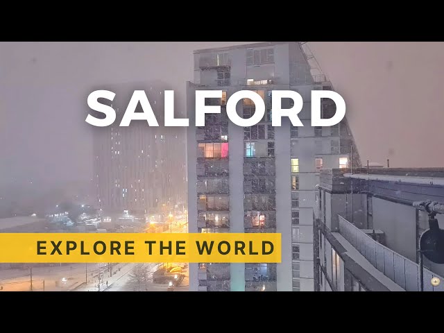 🇬🇧 Heavy SNOWFALL 2021 in Salford 4K, Greater Manchester England