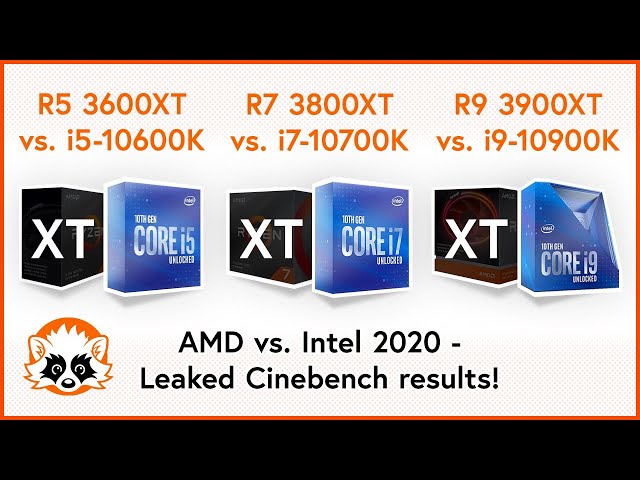 AMD R5 3600XT vs Intel i5 10600K, AMD R7 3800XT vs Intel i7 10700K, AMD R9 3900XT vs Intel i9 10900K