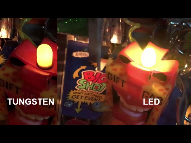 Compare Tungsten Incandescent to LED when flashing