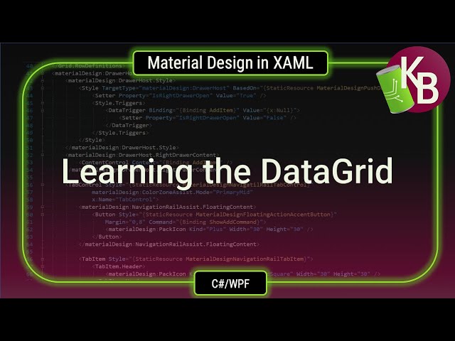 C#/WPF - Learning the DataGrid