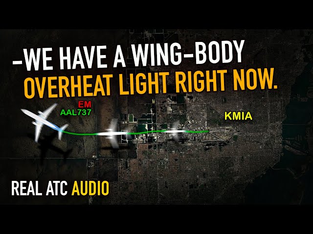 BLEED AIR LEAK right after takeoff from Miami International. American Boeing 737. REAL ATC