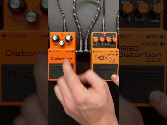 LEAD guitar: BOSS DS-1 Distortion vs BOSS DS-2 Turbo Distortion, normal mode. Marshall 1987x amp