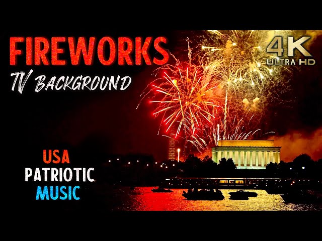 4K Fireworks Compilation w/ American Patriotic Music for Independence Day & Memorial Day w/ Drone