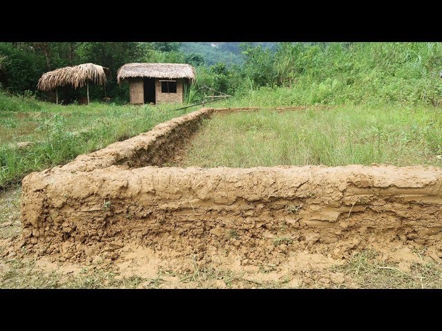Primitive Skills: Fish Pond-Part2-Build fish ponds made of clay