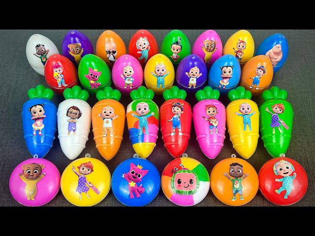 Washing Up Pinkfong, Cocomelon Rainbow Dinosaur Eggs with CLAY In Park ! Satisfying ASMR Videos