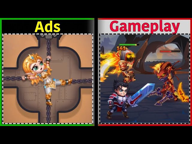 Hero Wars | Ads vs Gameplay