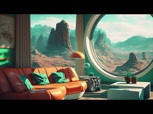 Living Room on Mars Ambience 🎧 White Noise, Sci-Fi ASMR, Relaxing Sounds for Sleep