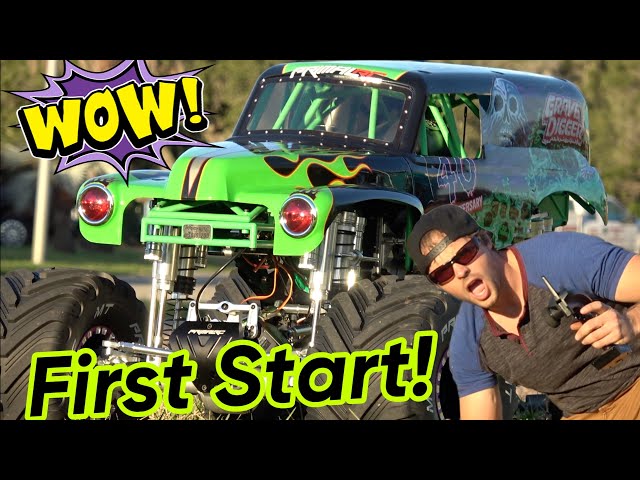 The Biggest Grave Digger RC Car! First Start Up!!!