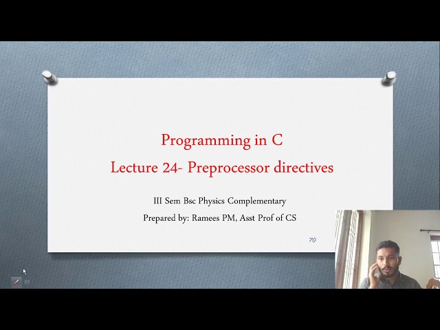 Pre-Processor Directives| Programming in C |Lecture 24