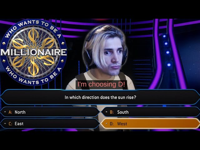 xQc Tries to Become a Millionaire! | Who Wants to be a Millionaire