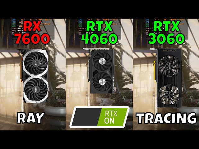 RTX 4060 vs RX 7600 vs RTX 3060 (Ray Tracing Benchmark in 9 Games at 1080p) 2023