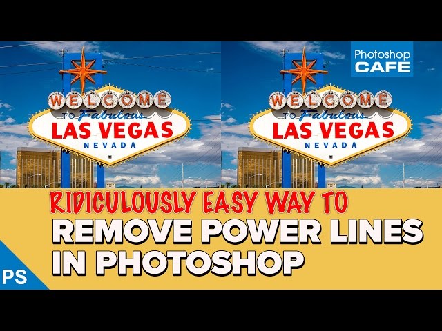 REMOVE POWER LINES in a photo with PHOTOSHOP, so easy